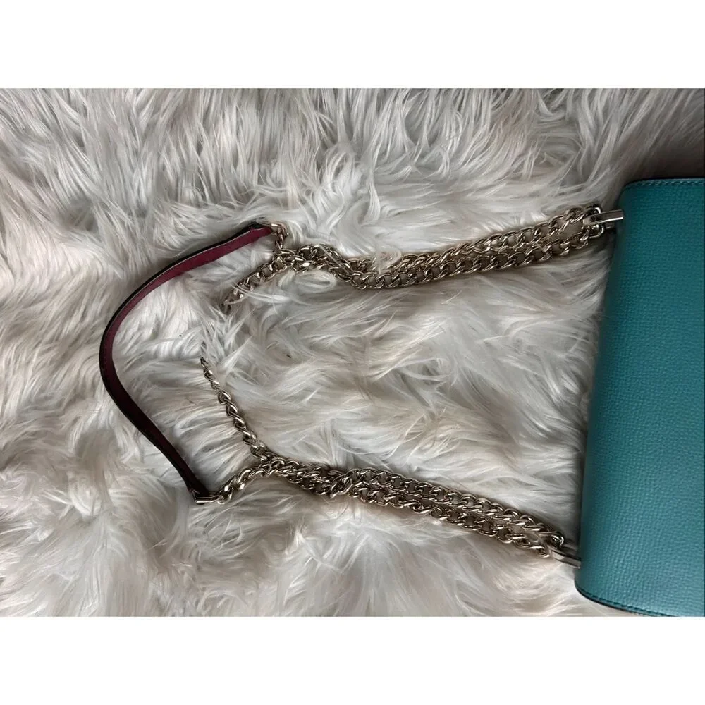 Kate Spade Remi Colorblock Chain Crossbody tri color teal, red, and pink